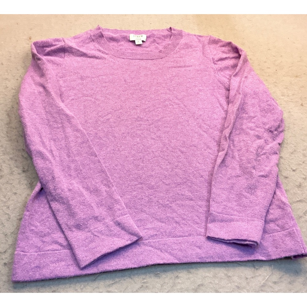 J.Crew Purple Cotton Wool Blend Crewneck Sweater Size M Classic Fit H5199